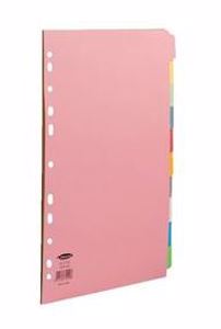 Concord Subject Dividers 10-Part Multipunched 160gsm A4 Assorted Ref 72299/J22